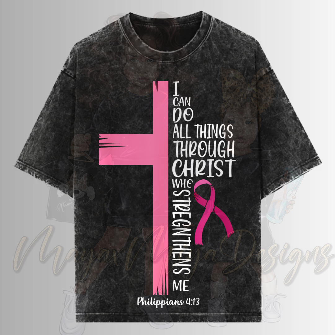 BRST CNCER AWRENESS I CAN DO ALL THINGS THROUGH CHRIST DTF TRANSFERS
