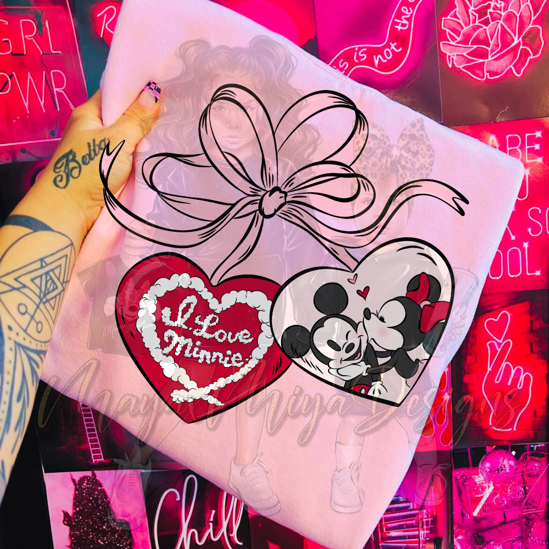 M MOUSE I LOVE MNNIE DTF TRANSFERS