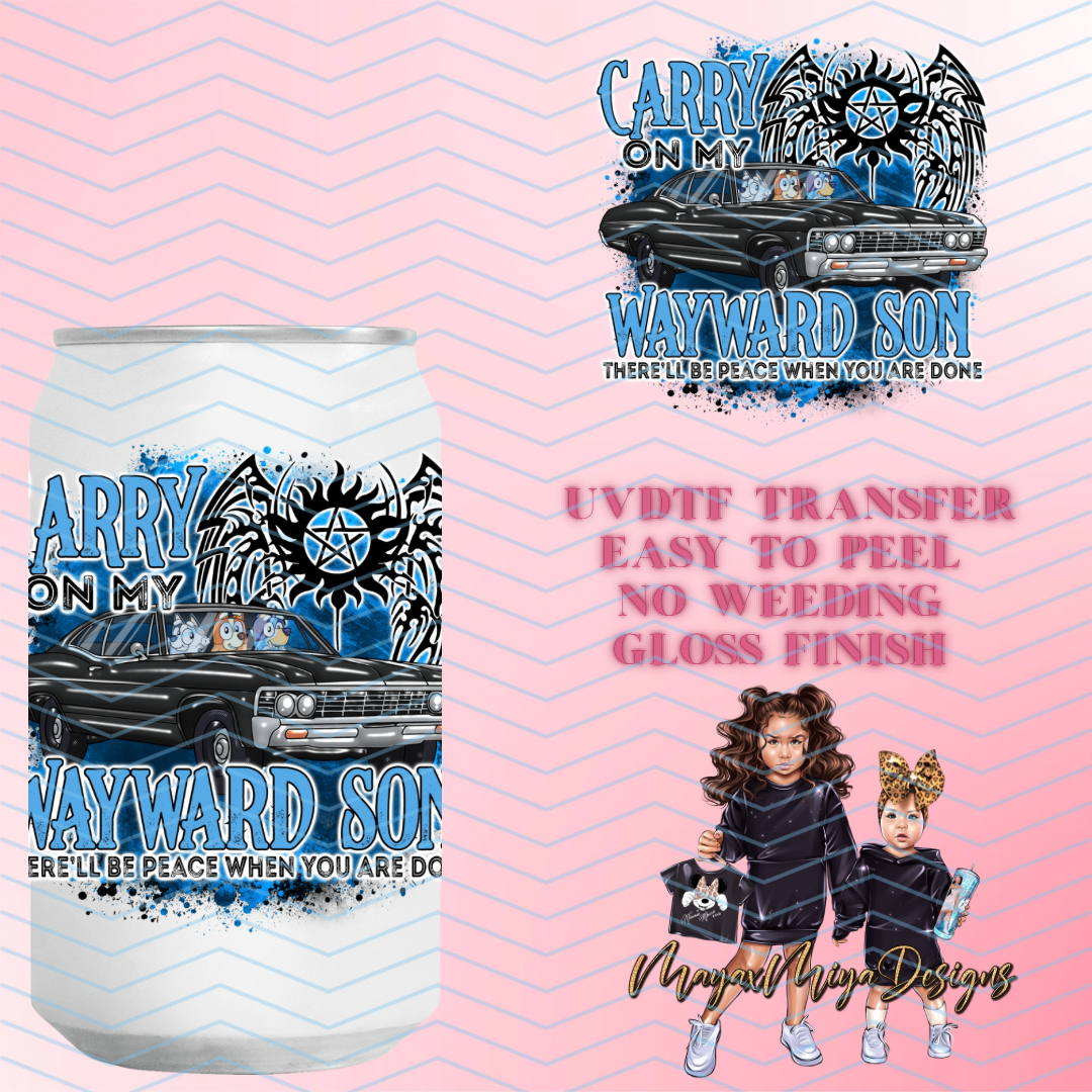 BLUE SN CARRY ON UVDTF DECAL