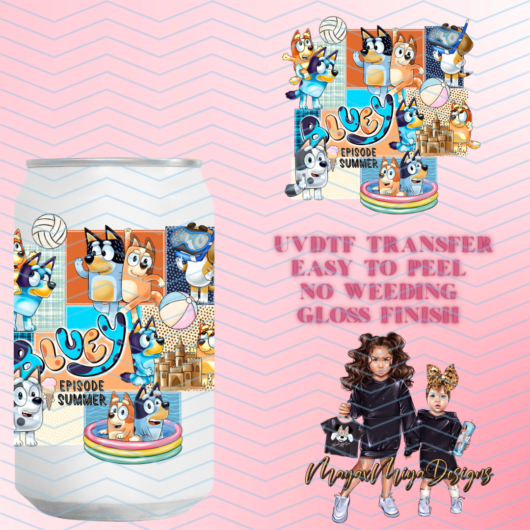 BLUE SUMMER AND BEACH UVDTF DECAL