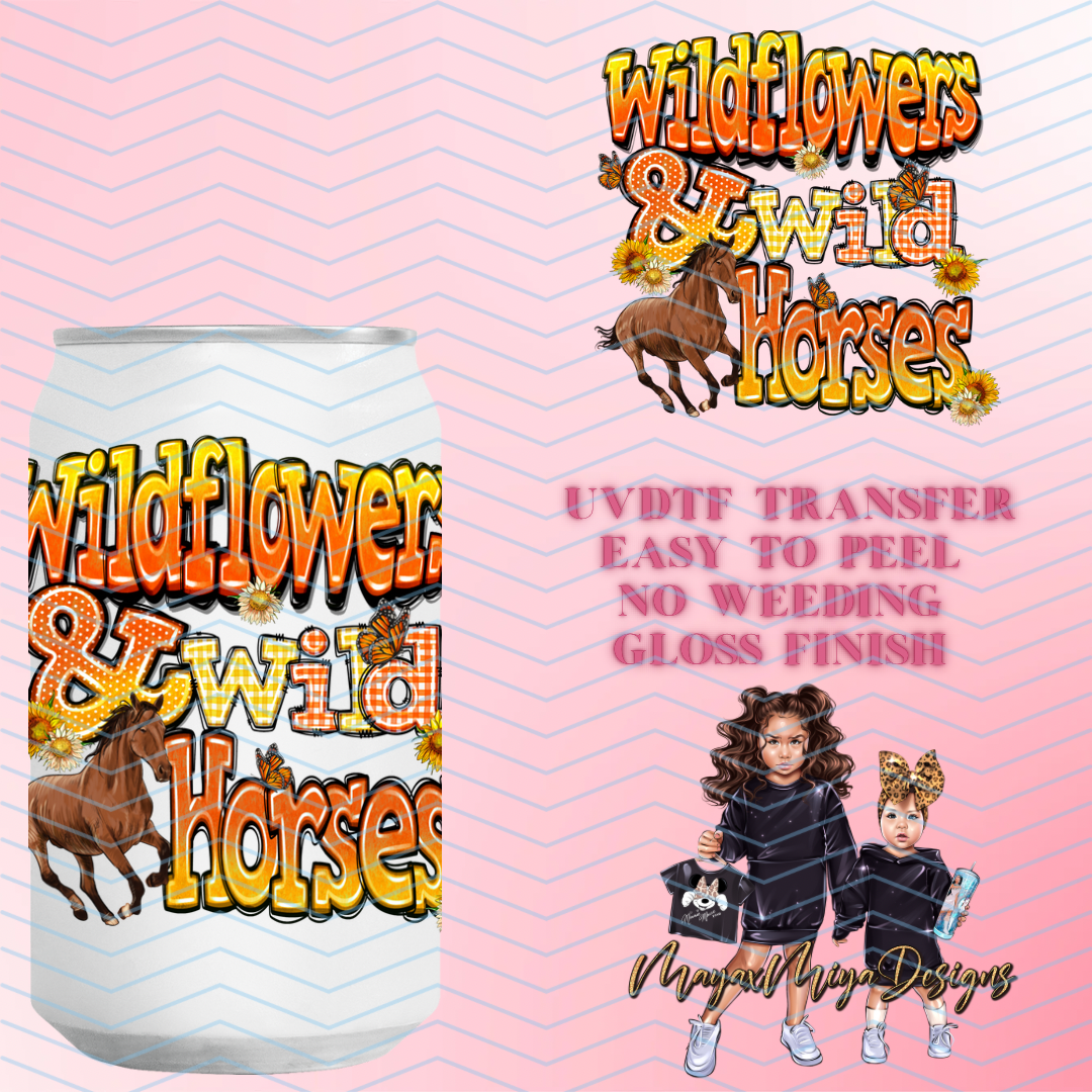 WILD FLOWERS & WILD HORSES UVDTF DECAL