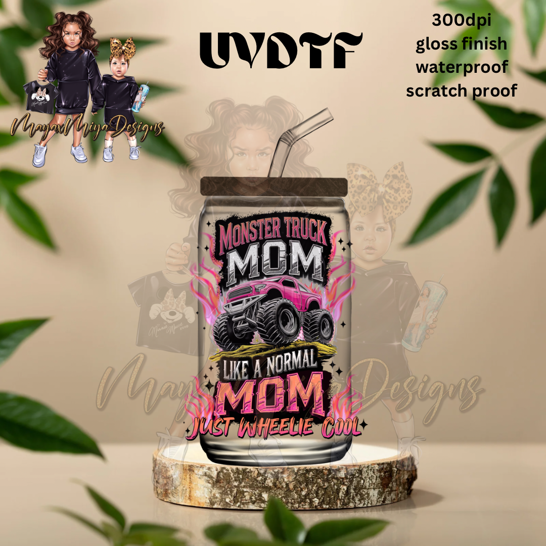 MONSTER TRUCK MOM UVDTF DECAL