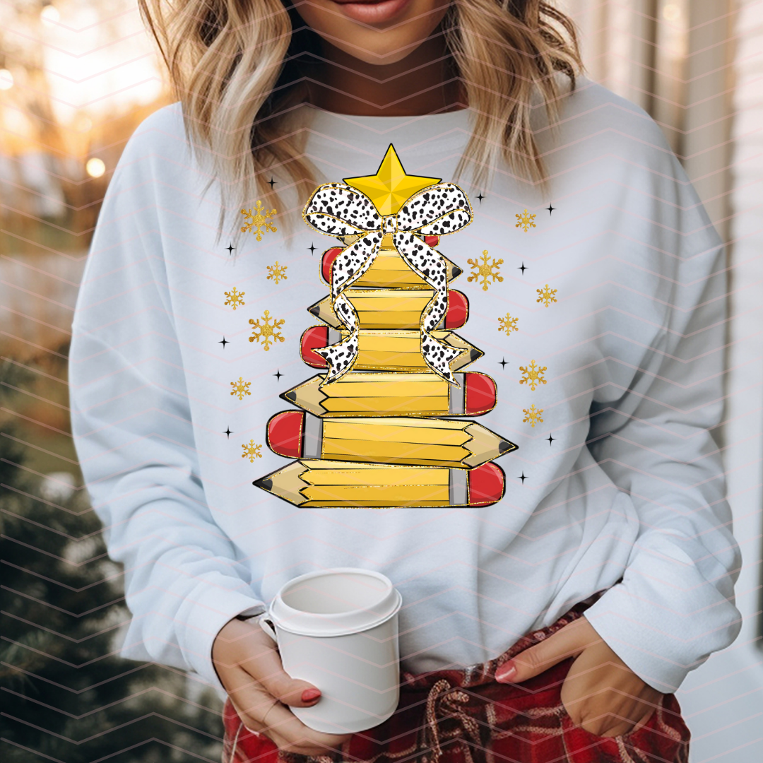 PENCIL CHRISTMAS TREE V2 DTF TRANSFERS