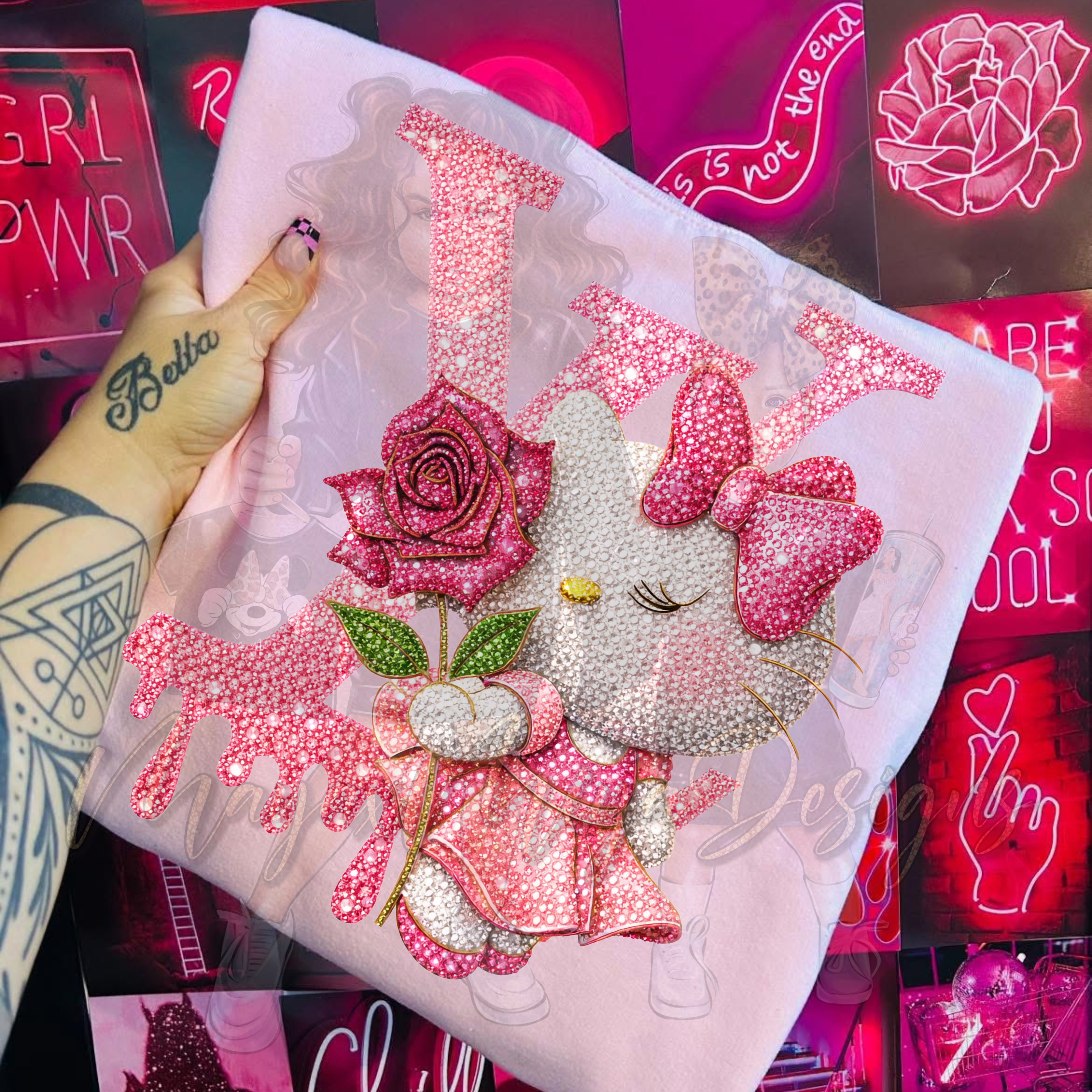 HK RHINESTONE PINK DTF TRANSFERS
