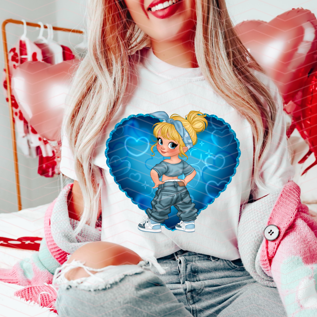 PRINCESS C AIRBRUSH HEART DTF TRANSFERS