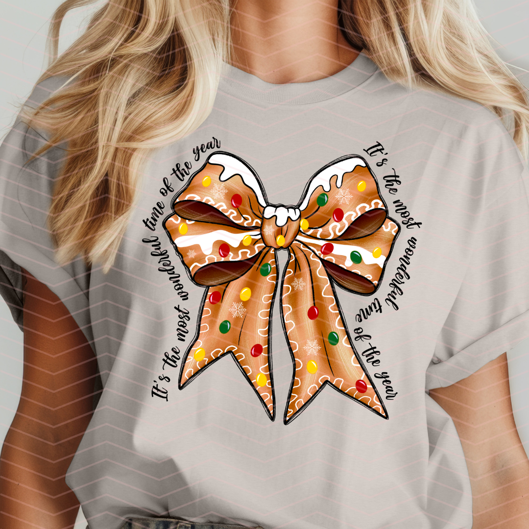 GINGERBREAD BOW DTF TRANSFERS