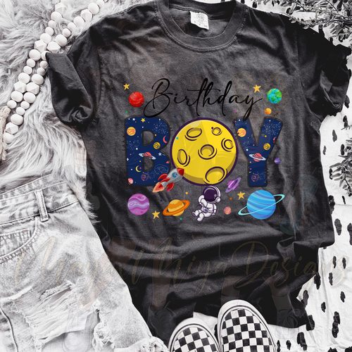 ASTRONAUT BIRTHDAY BOY CUSTOMIZEABLE  DTF TRANSFERS