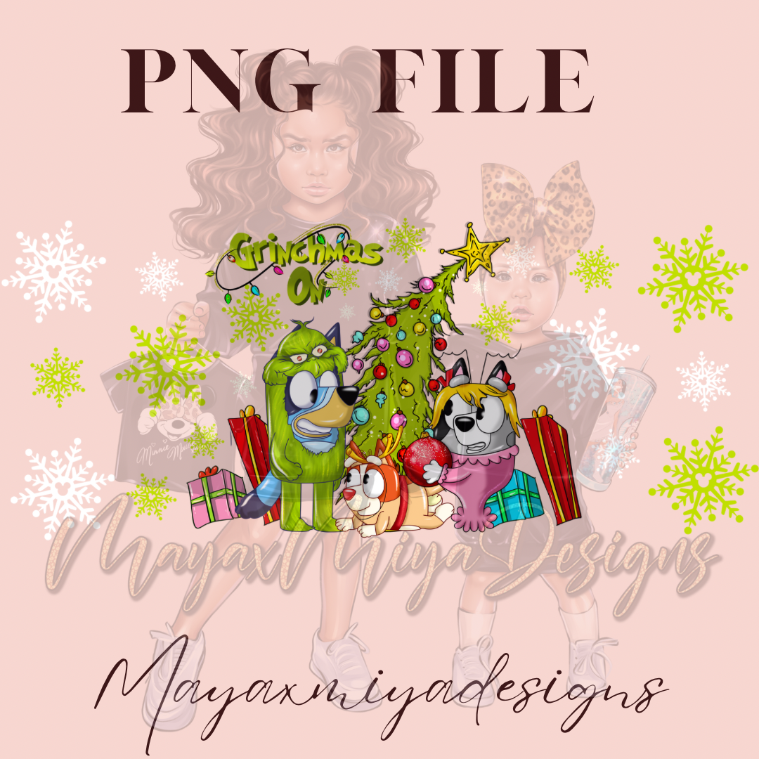 BLUE GRINCHMAS PNG WRAP