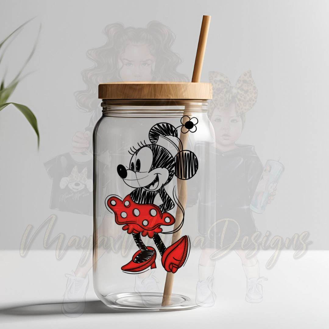 GIRL MOUSE SKETCH UVDTF DECAL