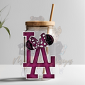 M GIRL MOUSE LA FAN MAROON UVDTF DECAL