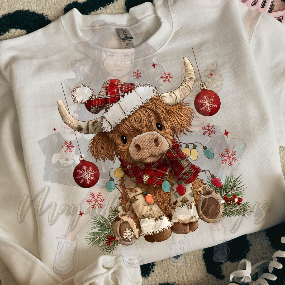 CHRISTMAS BULL DTF TRANSFERS
