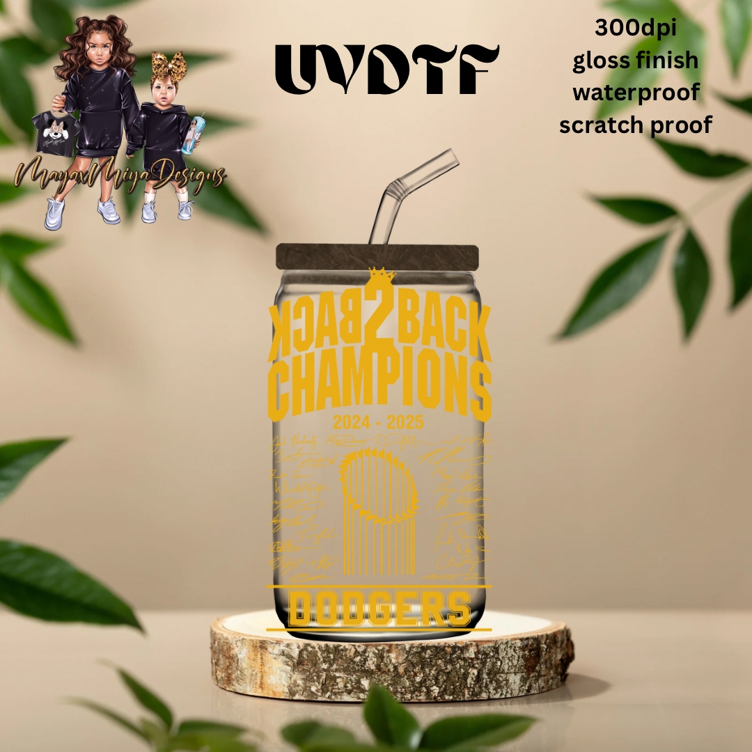 LAD BACK 2 BACK CHAMPIONS YELLOW V2 UVDTF DECAL