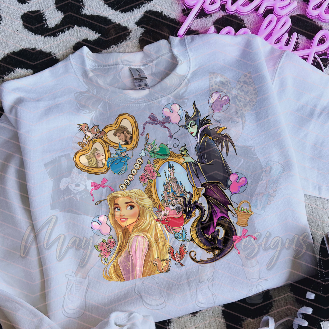 PRINCESS AUR MIRROR FRIENDS DTF TRANSFERS S
