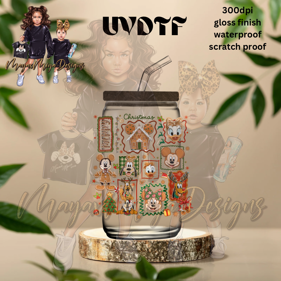 M MOUSE & FRIENDS CHRISTMAS GINGERBREAD UVDTF DECAL