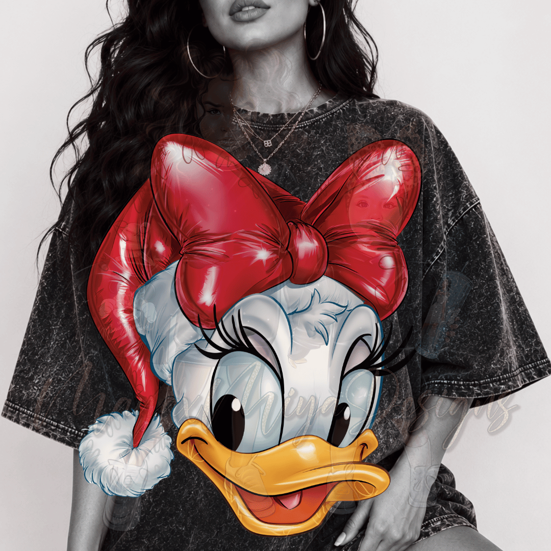 GIRL DDUCK XMAS BALLOON DTF TRANSFER