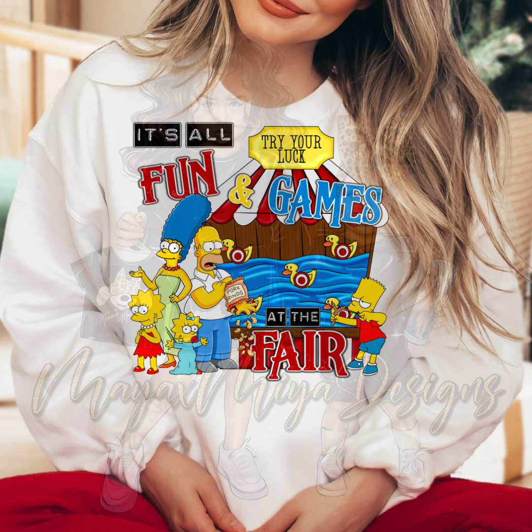 SIMPSONS ITS ALL FUN & GAMES DTF TRANSFERS