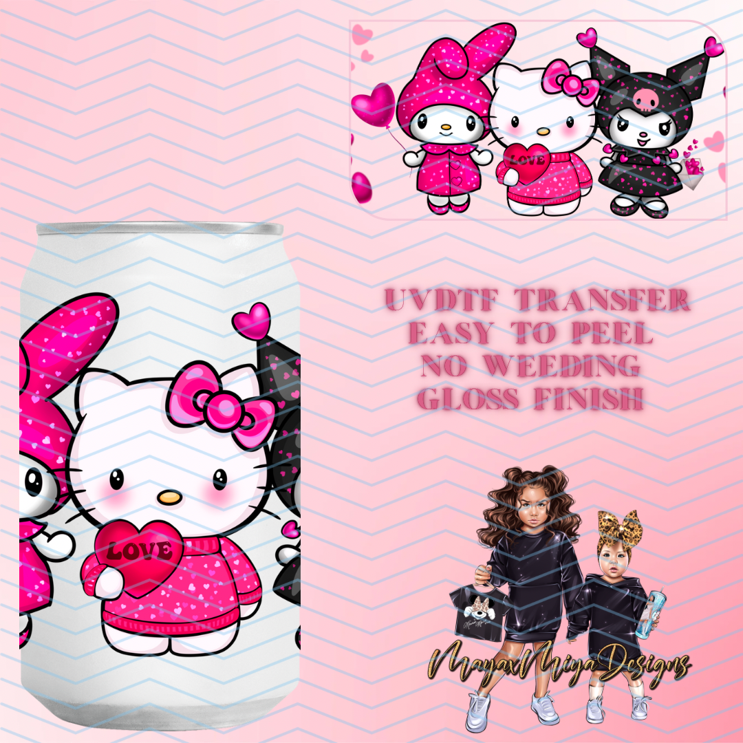 UVDTF KAWAII BLACK AND PINK HEARTS WRAP