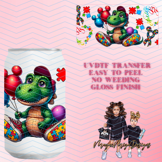 DINO AUTISM AWARENESS UVDTF WRAP