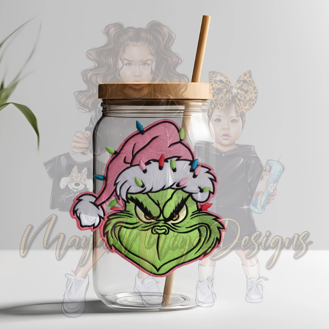 PINK GRINCHMAS HAT UVDTF DECAL