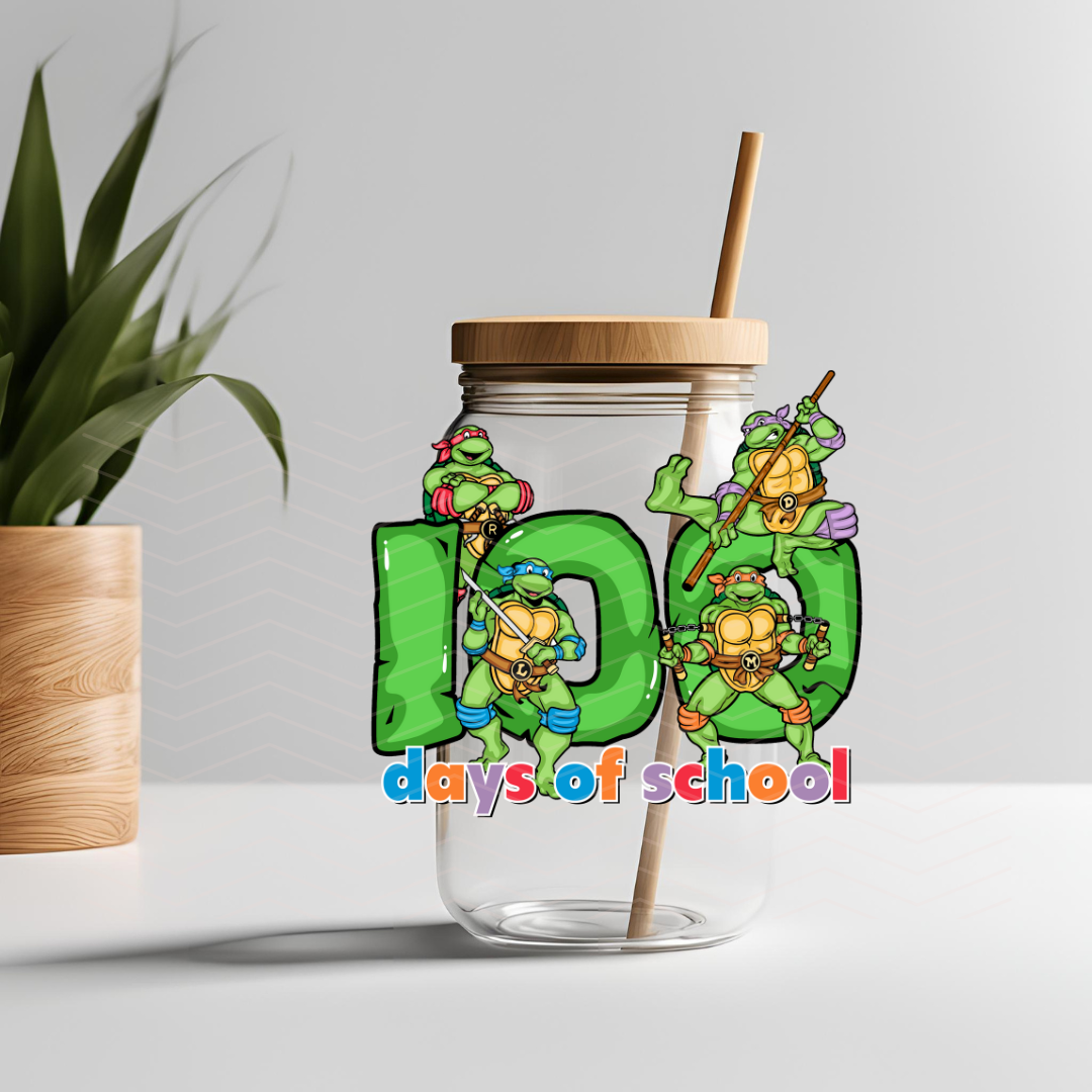 100 TMNT DAYS OF SCHOOL UVDTF DECAL