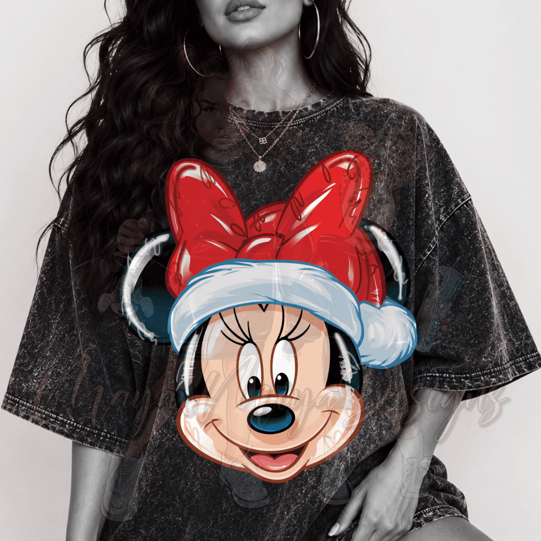GIRL MMOUSE XMAS BALLOON DTF TRANSFER