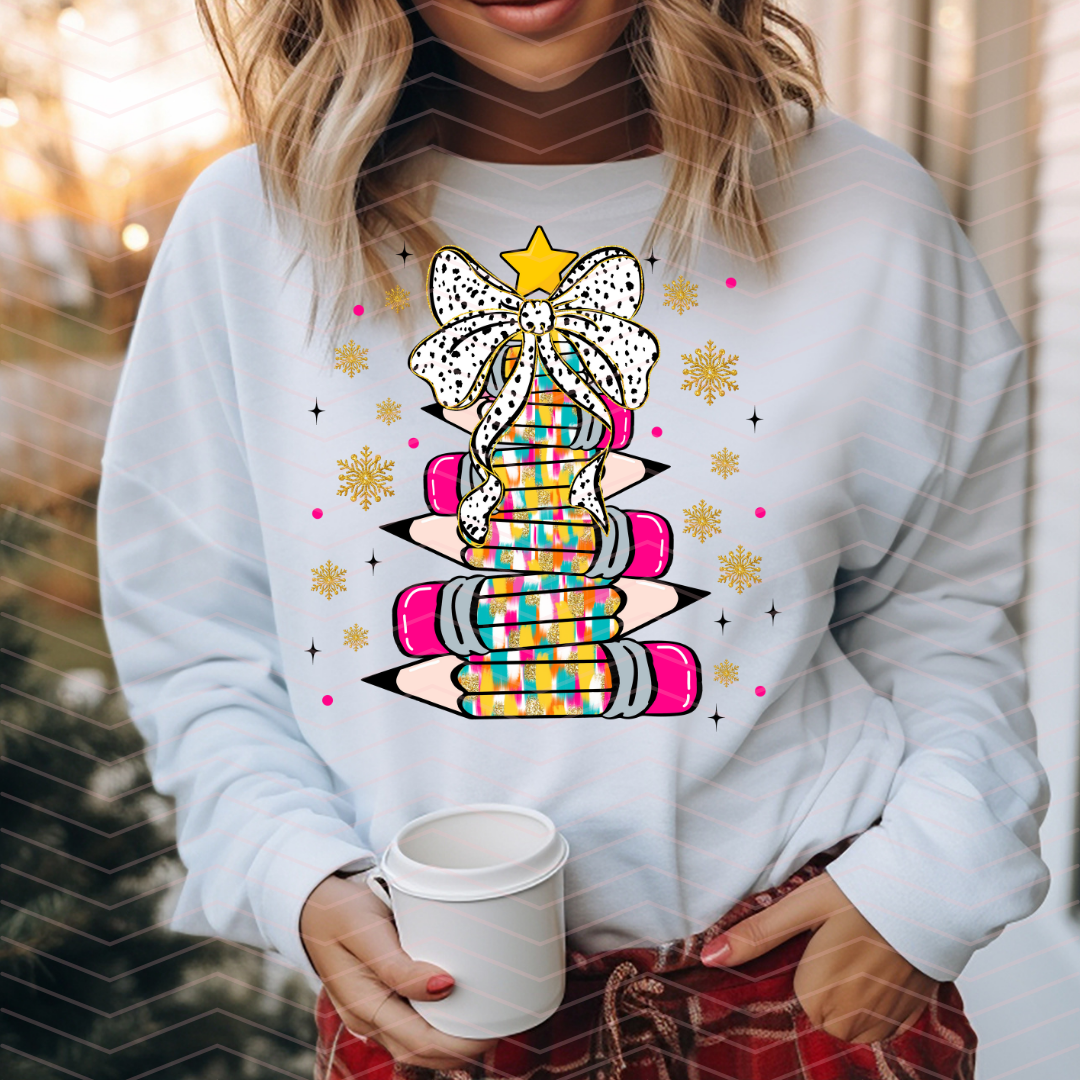 PENCIL CHRISTMAS TREE DTF TRANSFERS