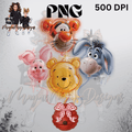 WTP BALLOONS RED BOW N HONEY  PNG