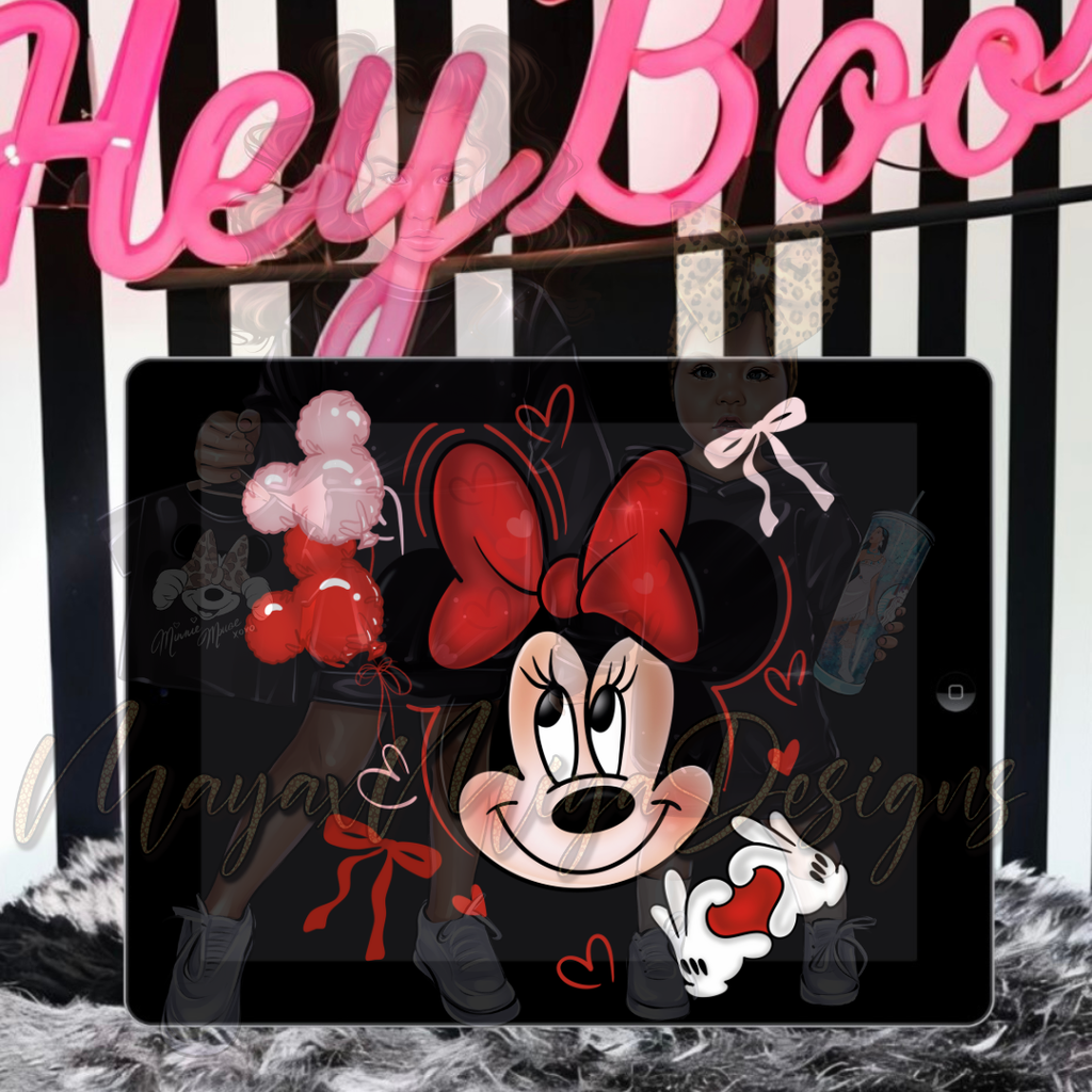 M GIRL MOUSE LOVE & HEARTZ PNG
