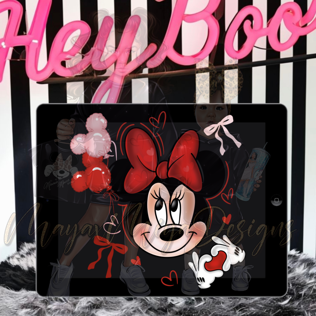 M GIRL MOUSE LOVE & HEARTZ PNG
