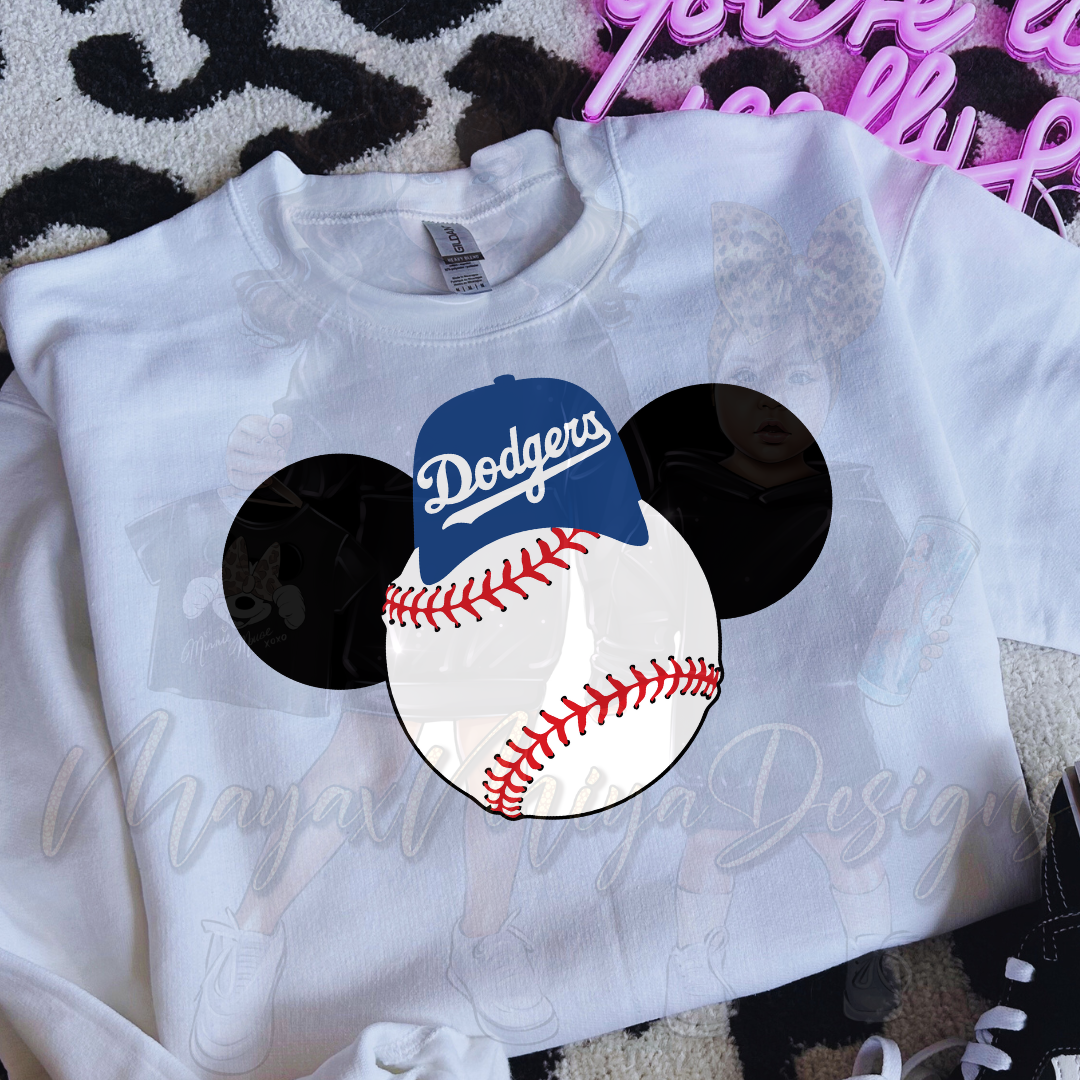 LAD M MOUSE BASEBALL DTF TRANSFERS