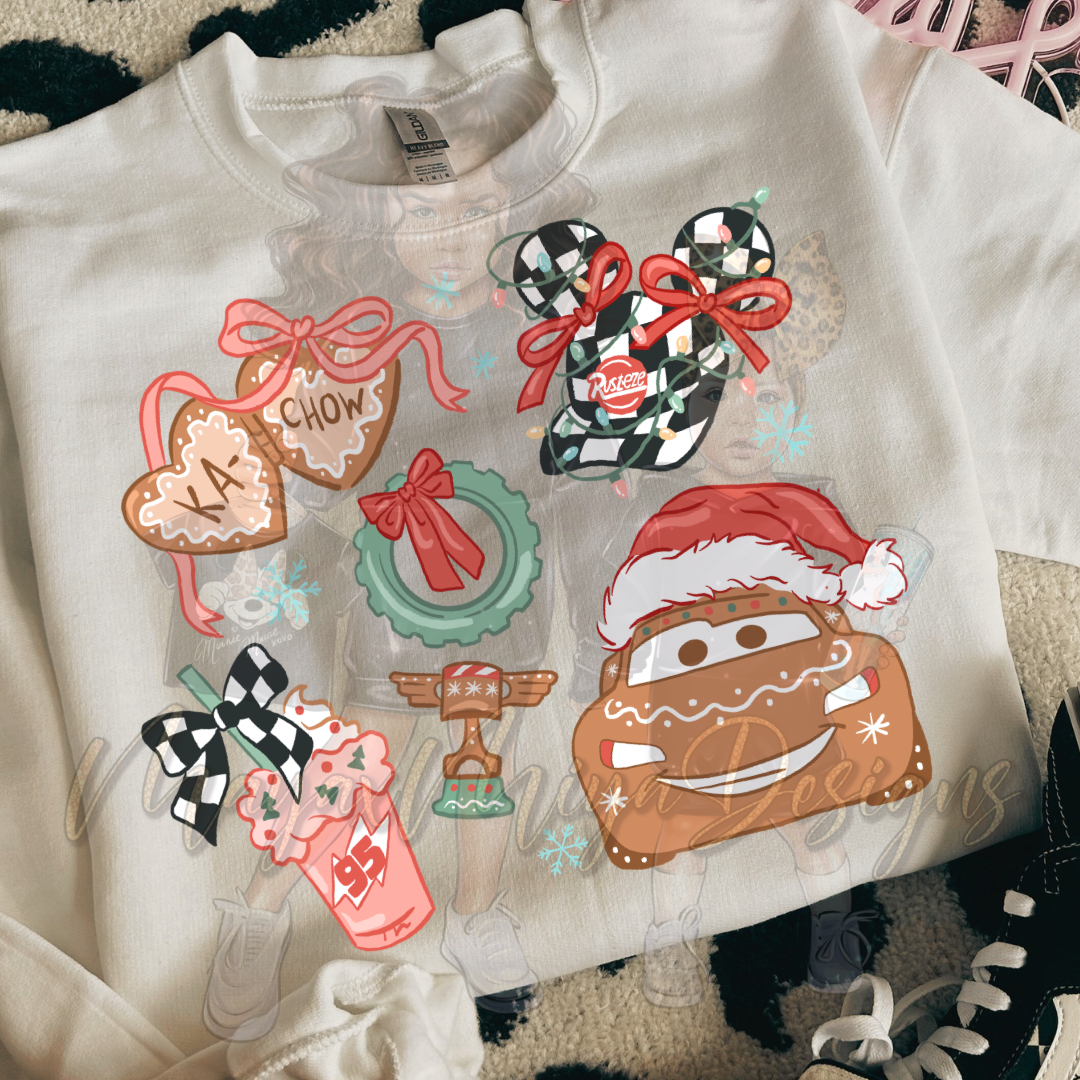 CAR MCQUEEN CHRISTMAS TIME DTF TRANSFERS