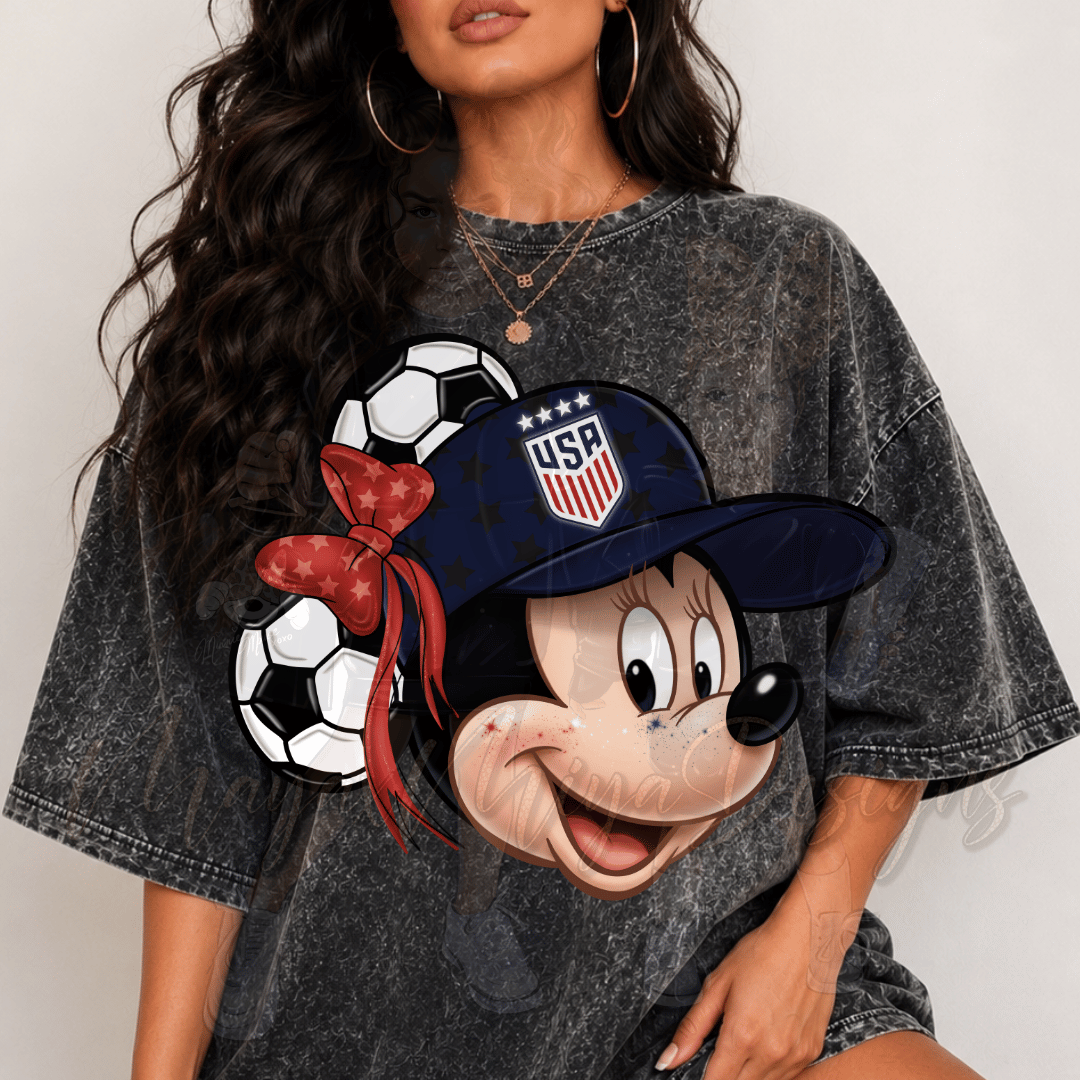 GIRL MMOUSE USA SOCCER DTF TRANSFER