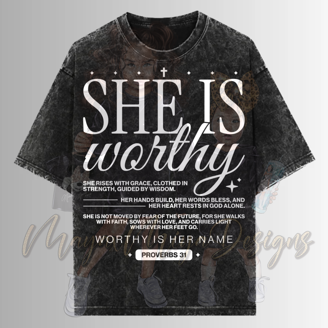 SHE IS WORTHY DTF TRANSFERS
