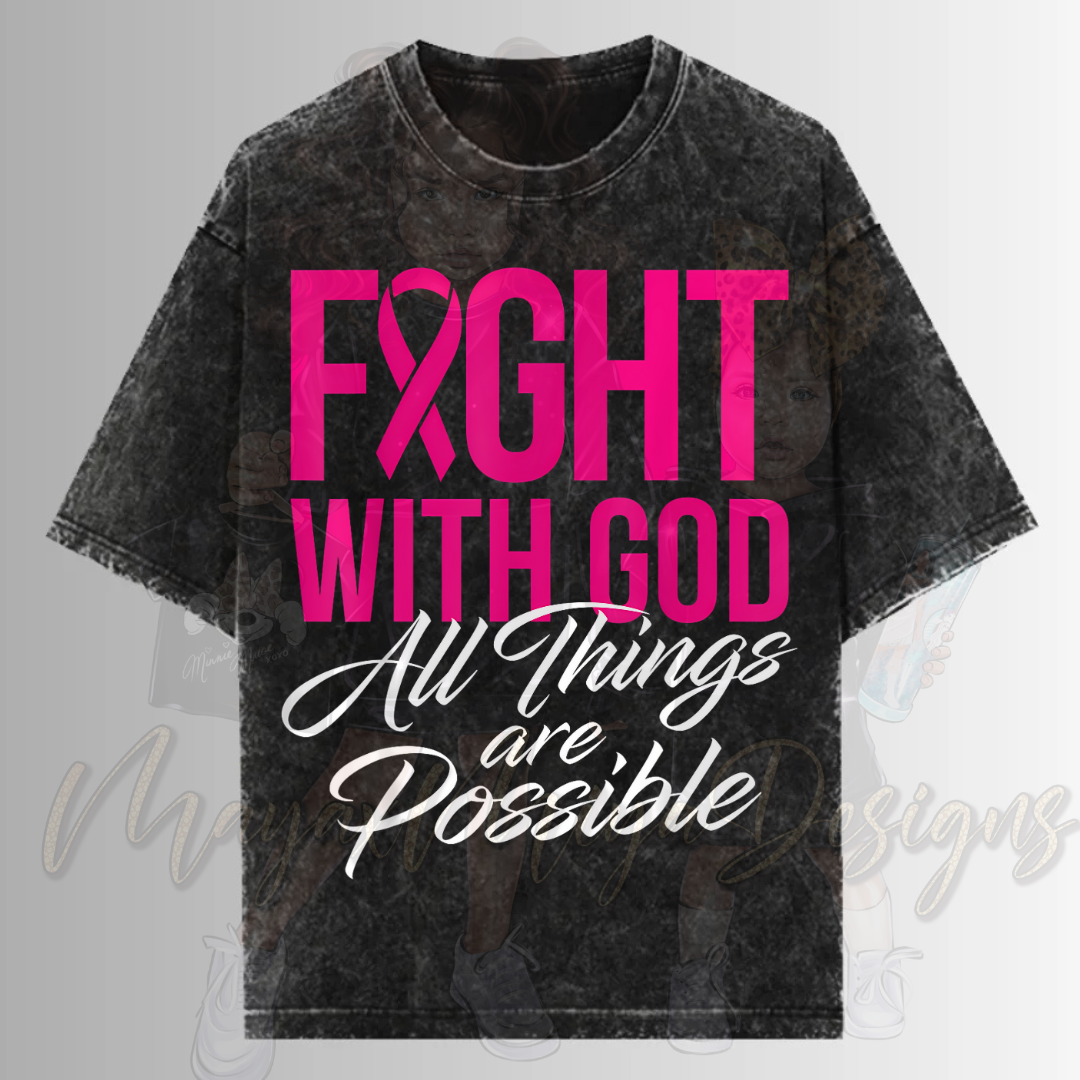BRST CNCER AWRENESS FIGHT WITH GOD DTF TRANSFERS