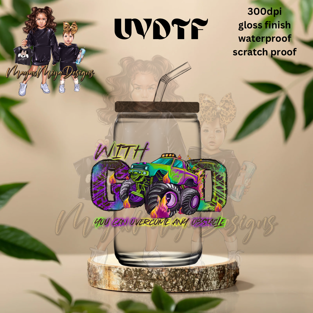 WITH GOD I CAN OVERCOME ANYTHING UVDTF DECAL