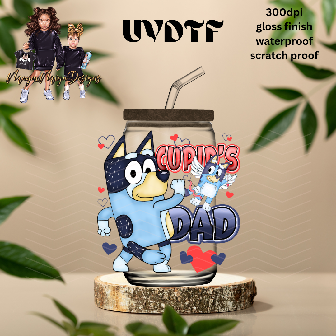 BLUE CUPIDS DAD BLUEY UVDTF DECAL