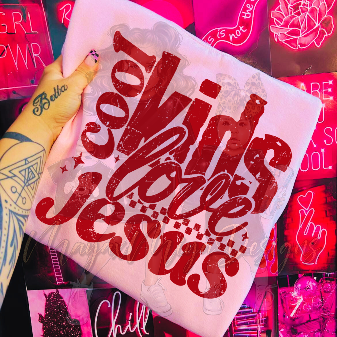 COOL KIDS LOVE JESUS RED DTF TRANSFERS
