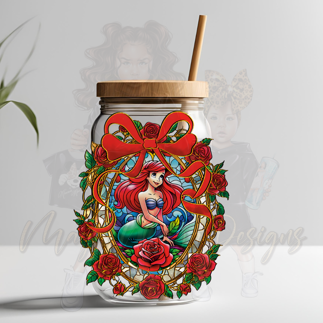 PRINCESS A RIBBONS & ROSES UVDTF DECAL