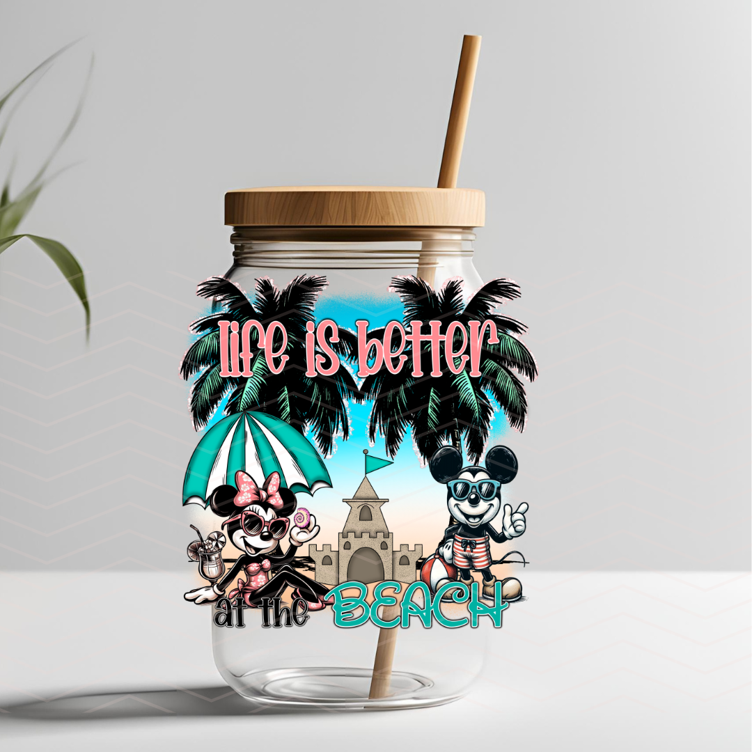 M & M LIFE IS BETTER AT THE BEACH UVDTF DECAL
