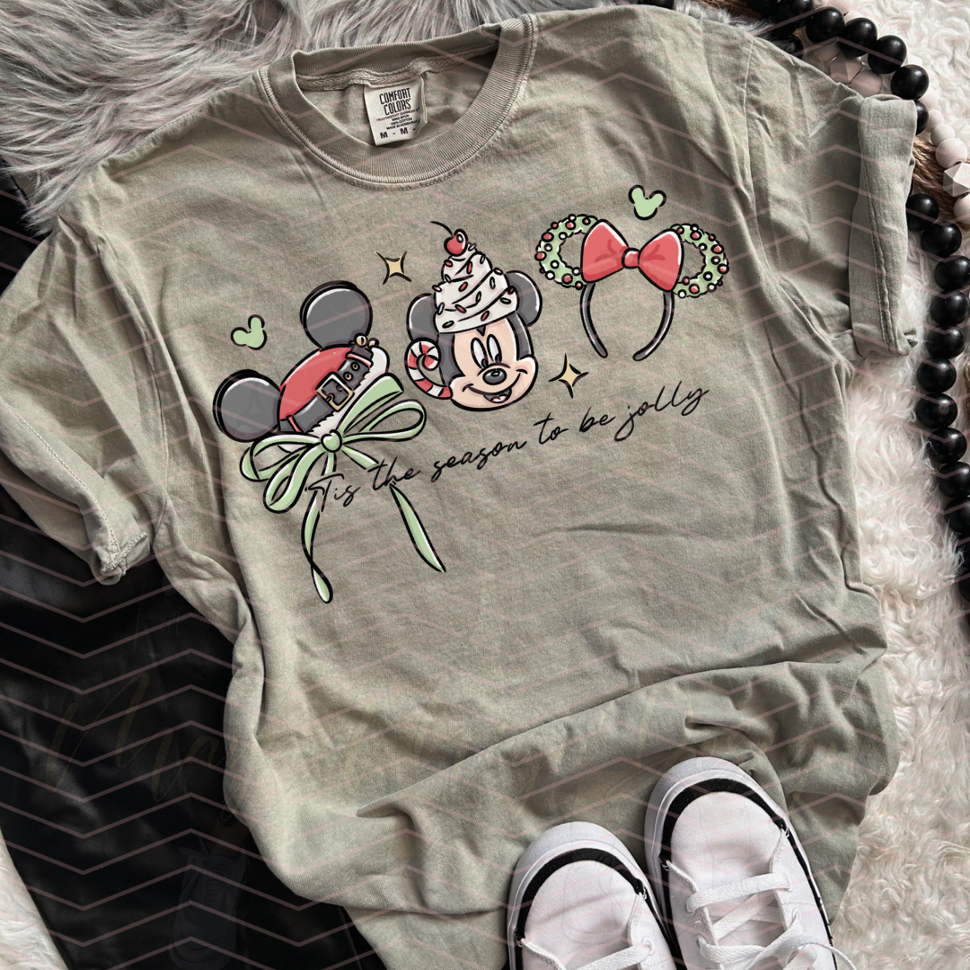 M MOUSE TIS THE SEASON TO BE JOLLY DTF TRANSFERS