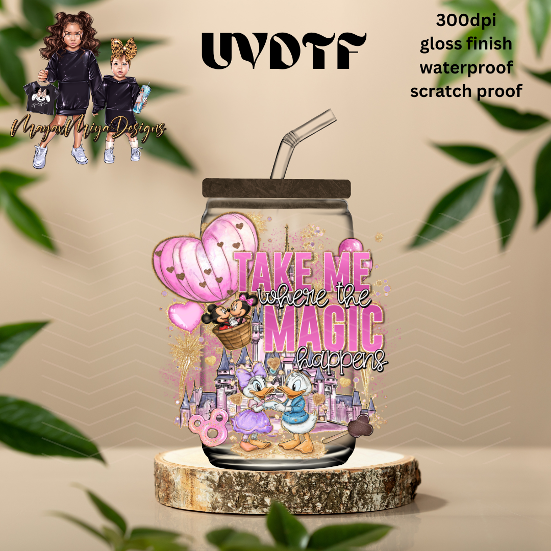 DISNEY FRIENDS WHERE THE MAGIC HAPPENS UVDTF DECAL