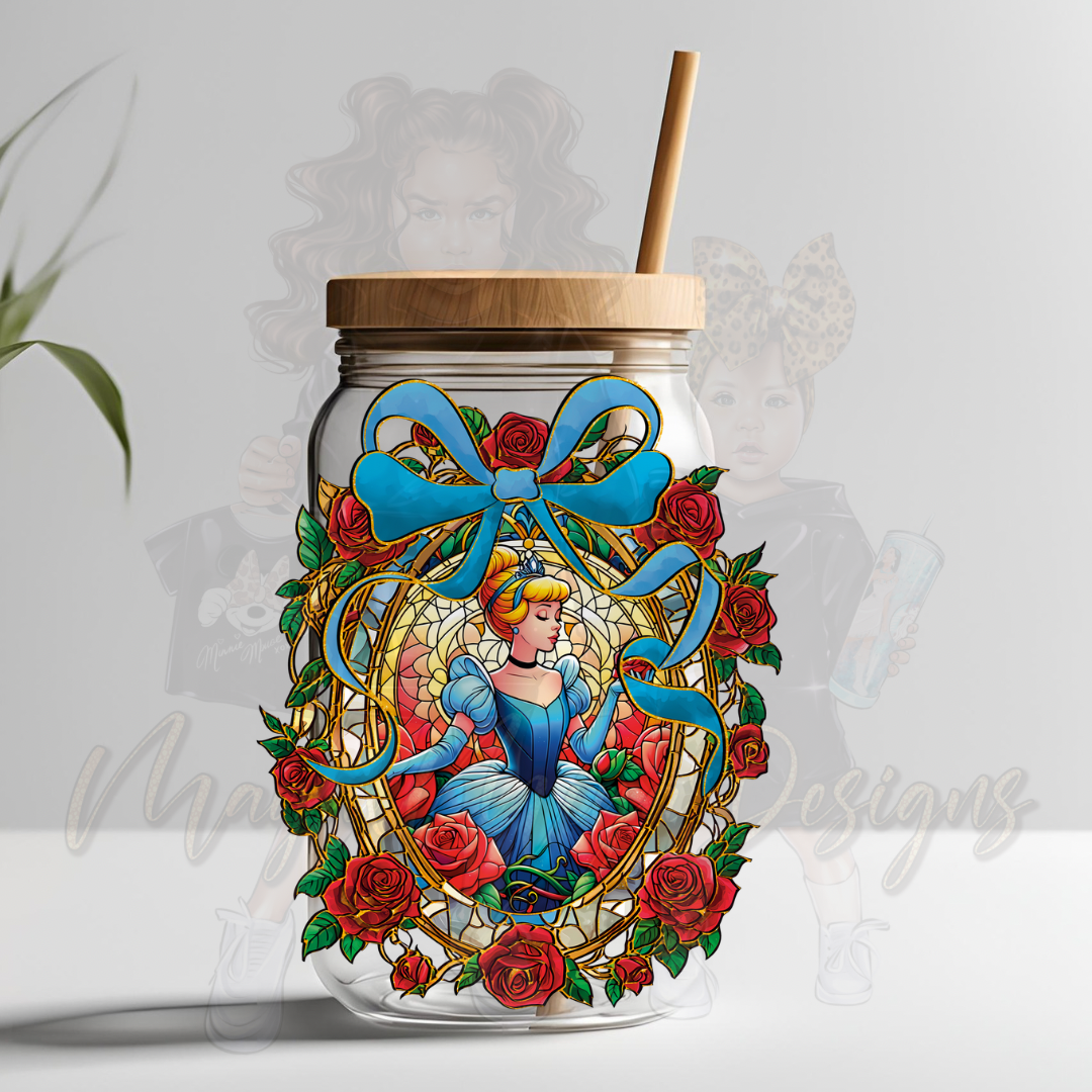 PRINCESS C RIBBONS & ROSES UVDTF DECAL