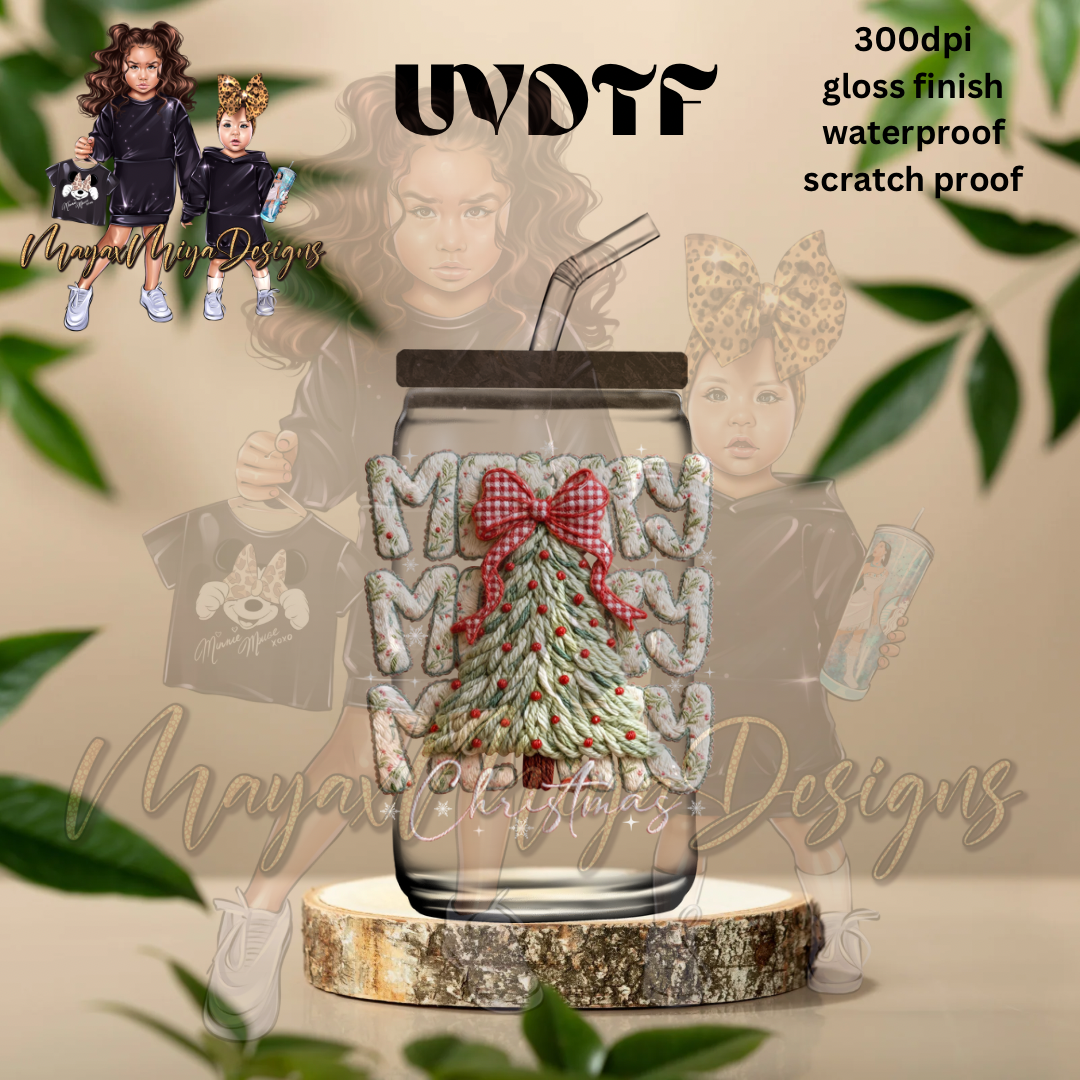 MRRY MRRY MRRY CHRISTMAS UVDTF DECAL