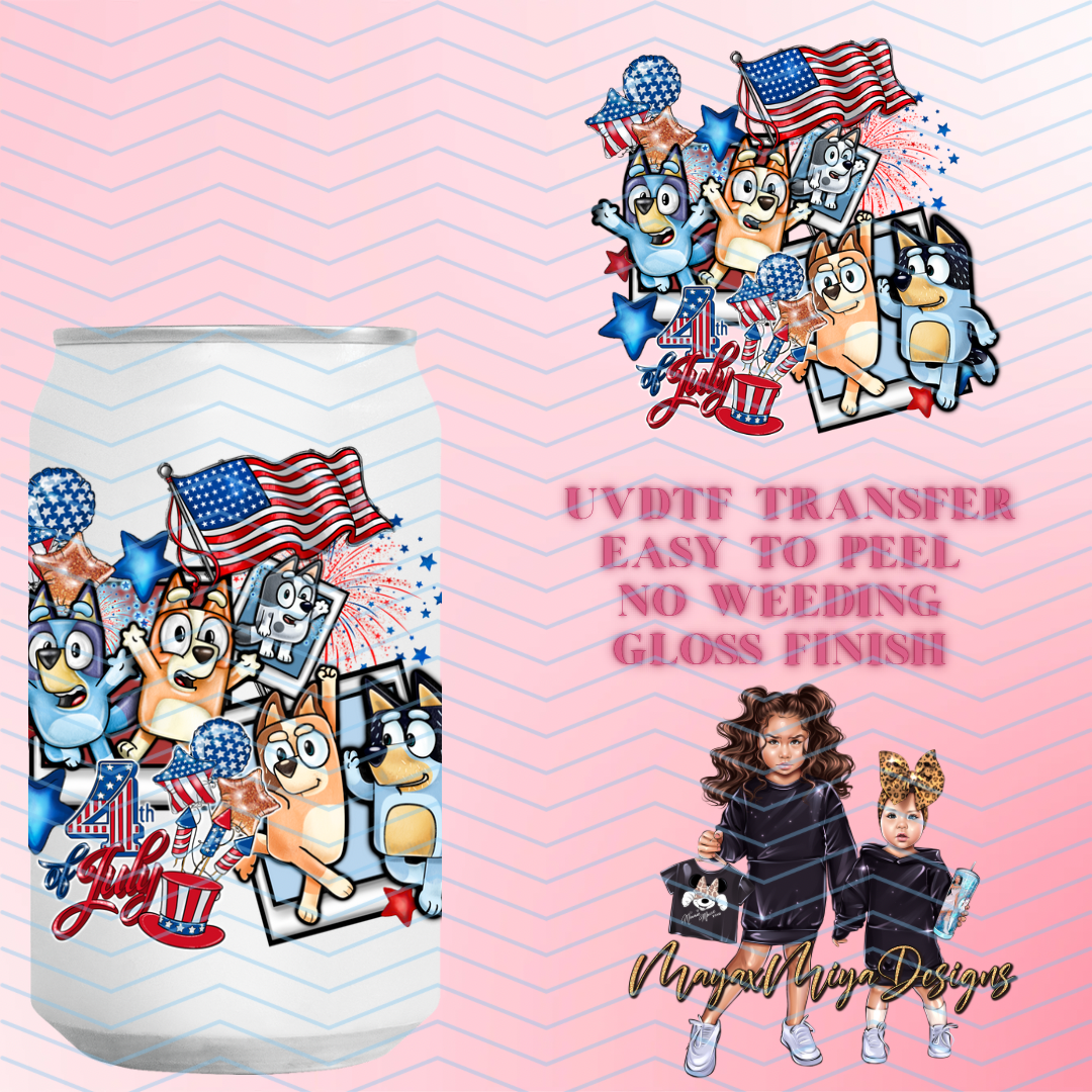 BLUE 4TH OF JULY UVDTF DECAL