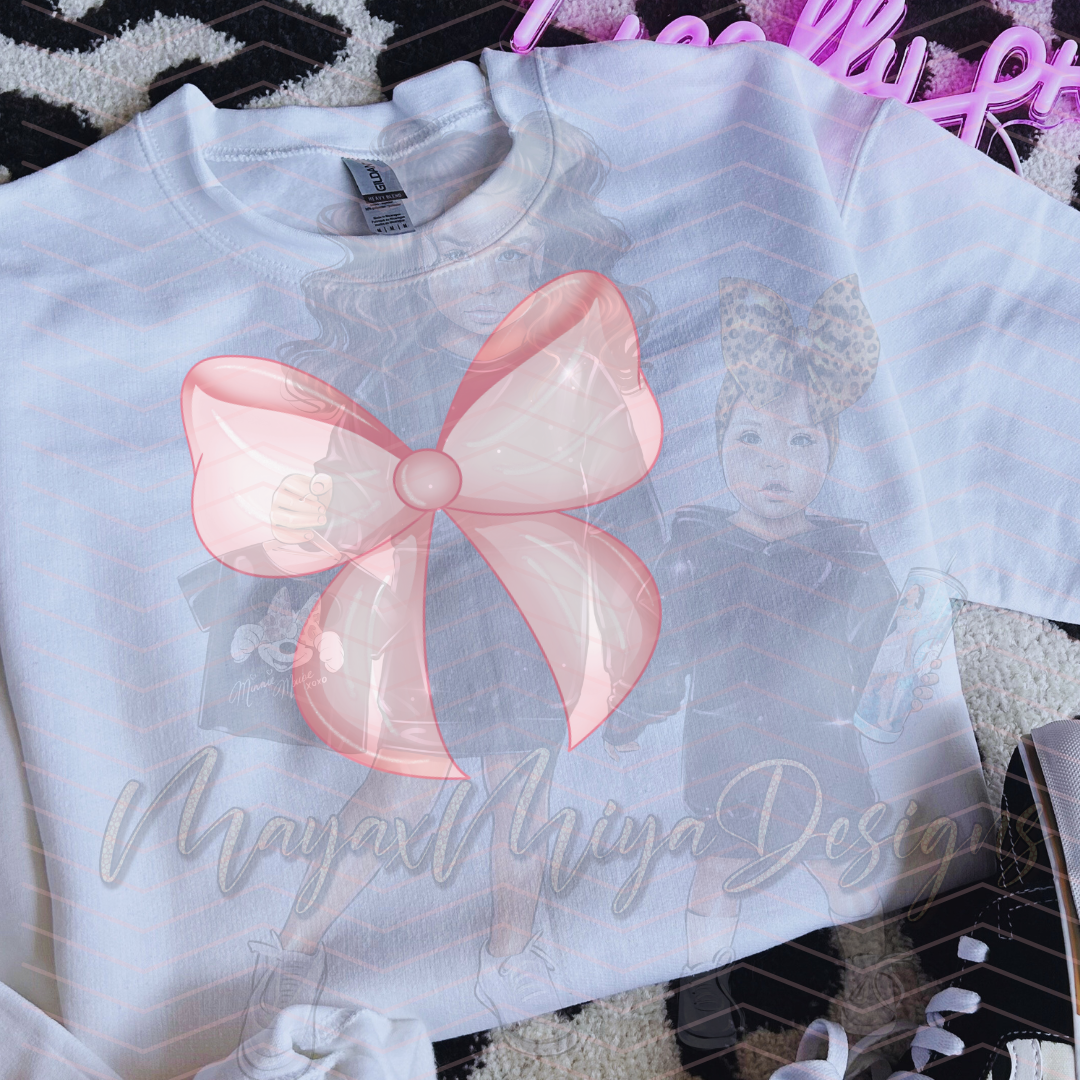 PINK BOW DTF TRANSFERS