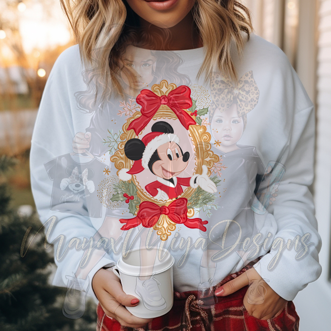 M MOUSE CHRISTMAS MIRROR DTF TRANSFERS