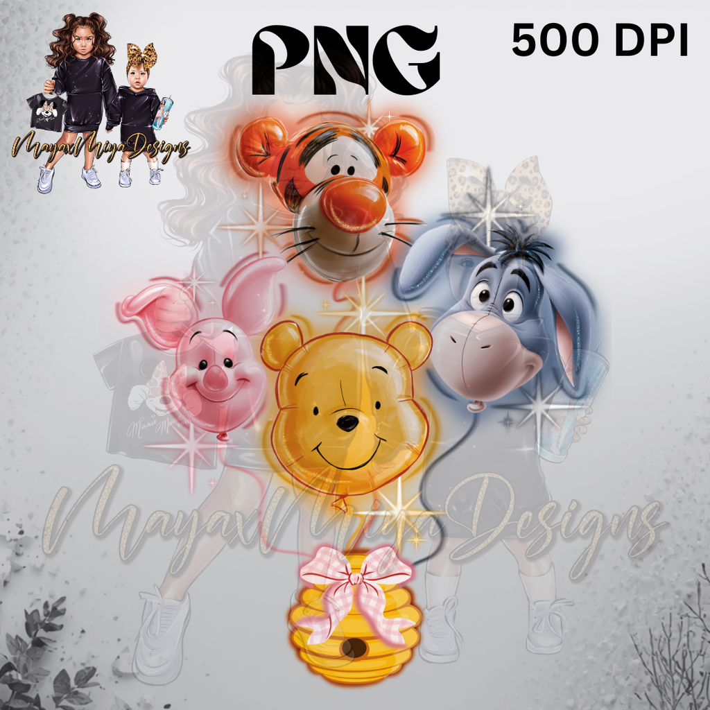 WTP BALLOONS PINK BOW PNG