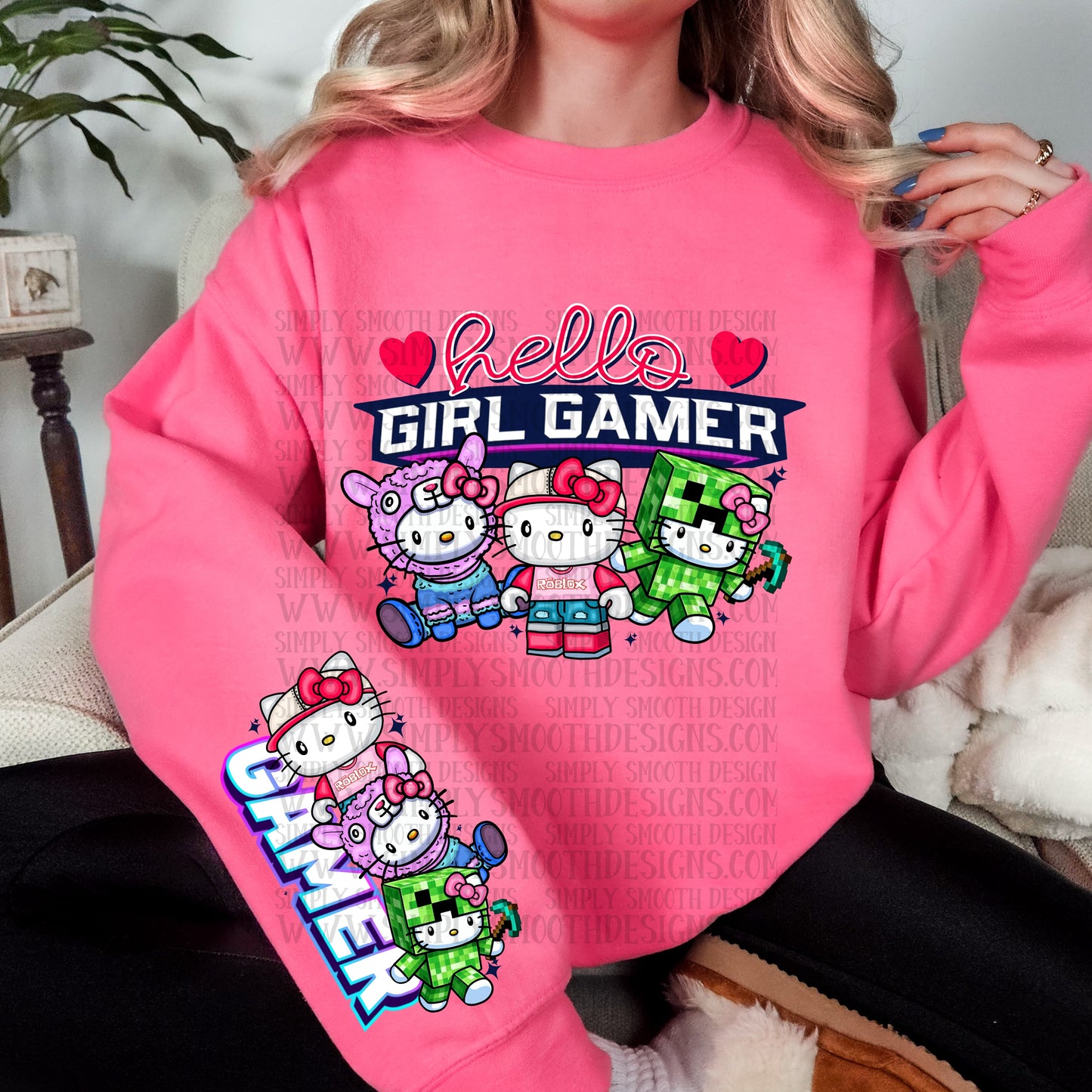 HK GIRL GAMER DTF TRANSFER W SLEEVE OR POCKET