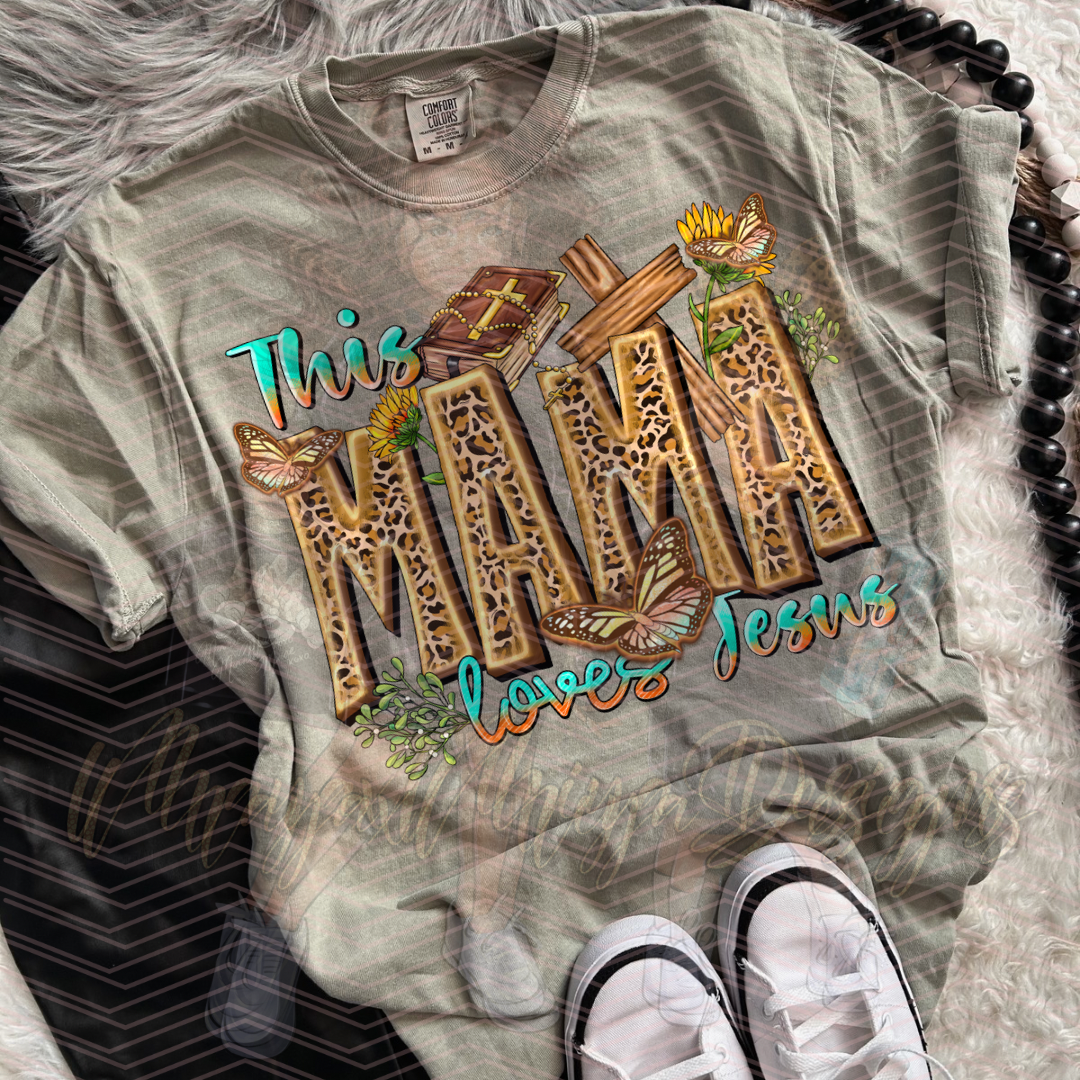 THIS MAMA LOVES JESUS DTF TRANSFERS