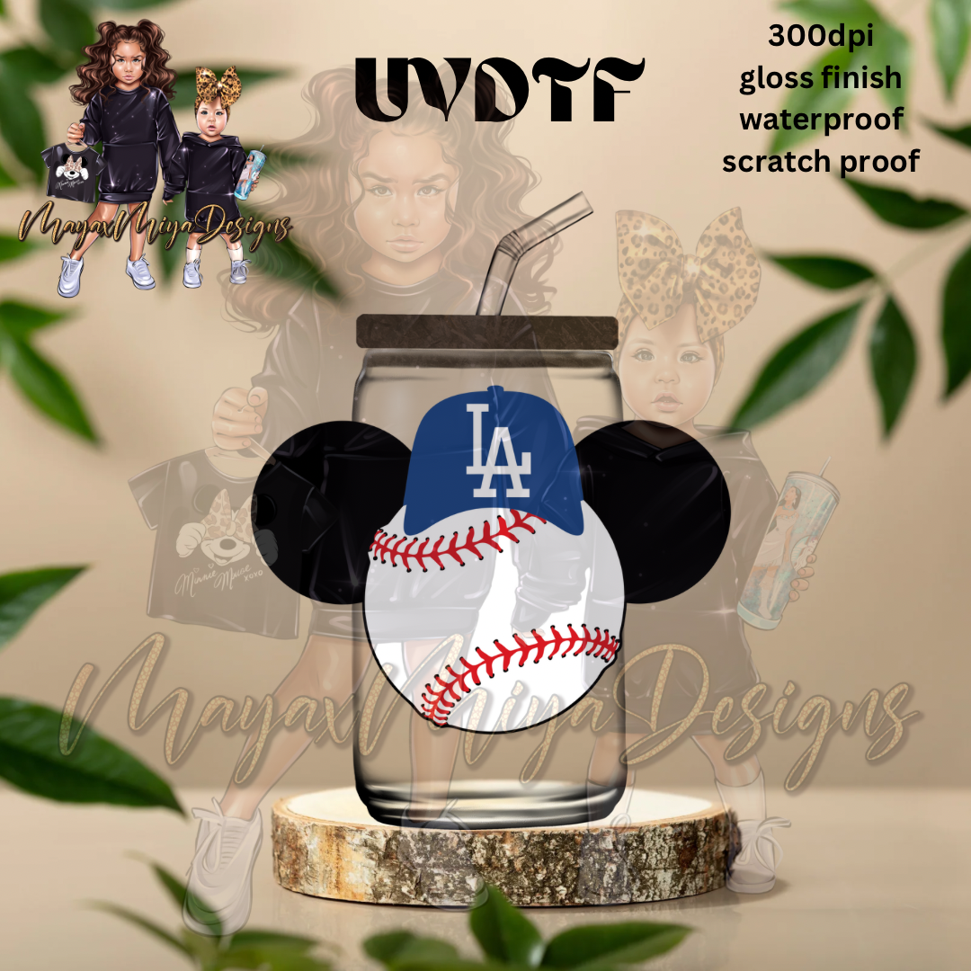 LA M MOUSE BASEBALL UVDTF DECAL